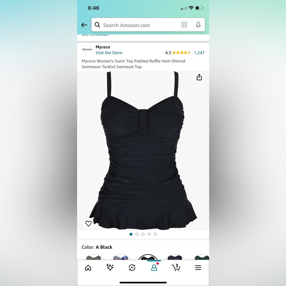 Swimsuit Top - Black - Size 16